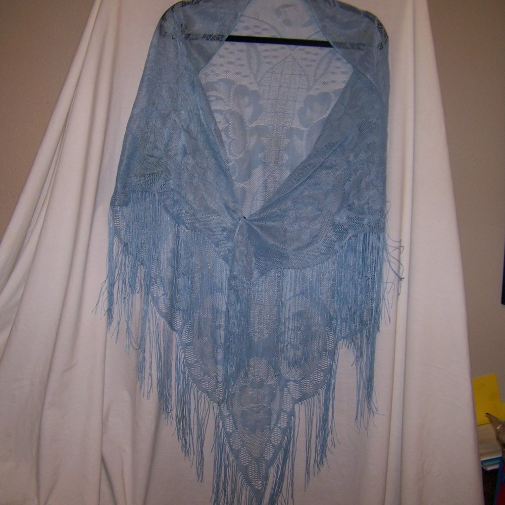 A Quality Product, Light Blue Lace Shawl